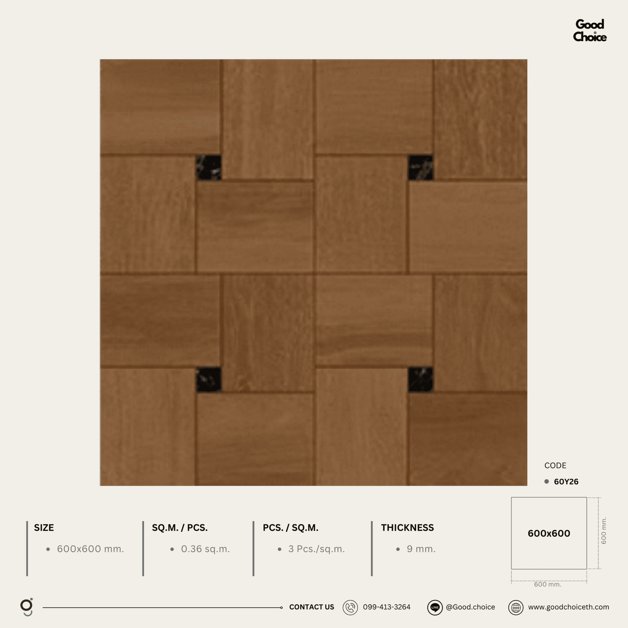 60Y26 Wooden look Tile