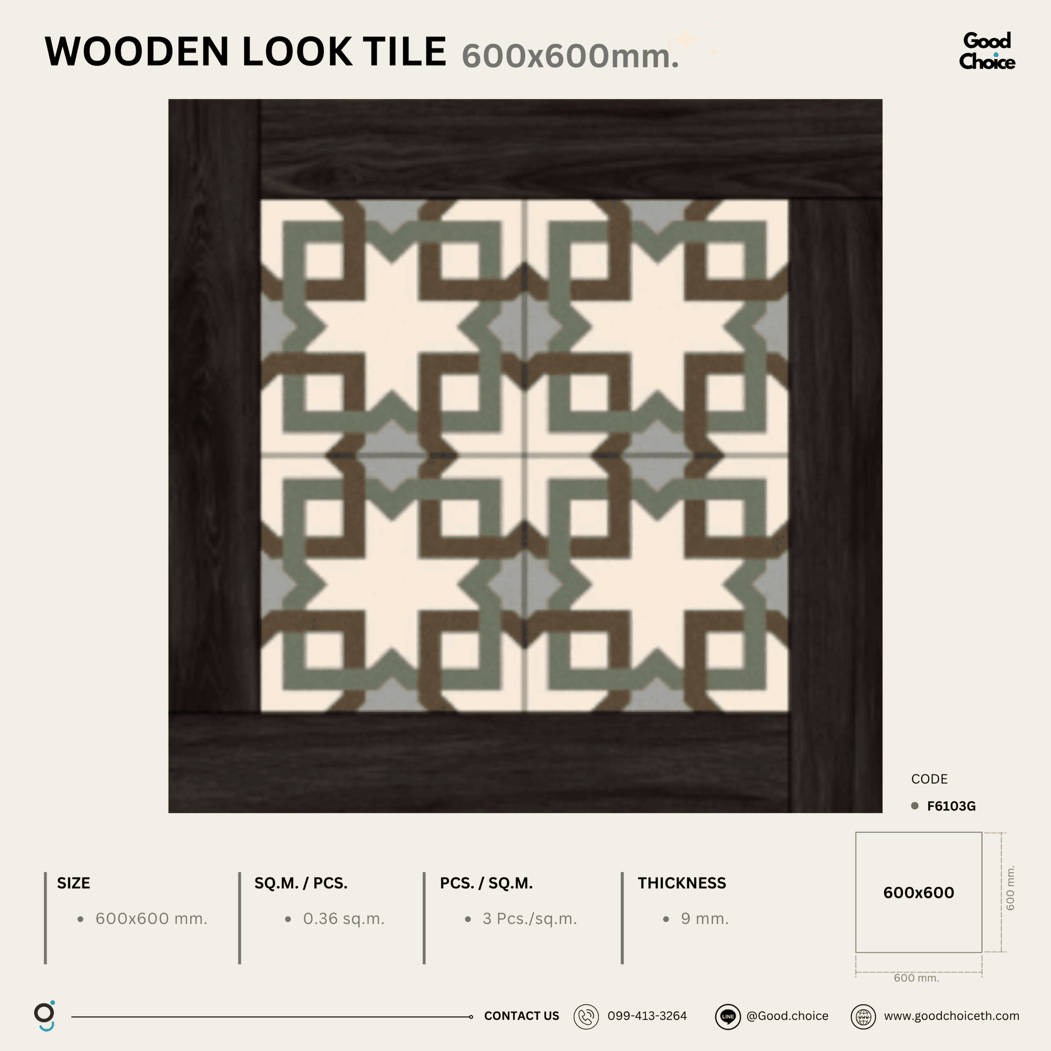 F6103G Wooden look Tile