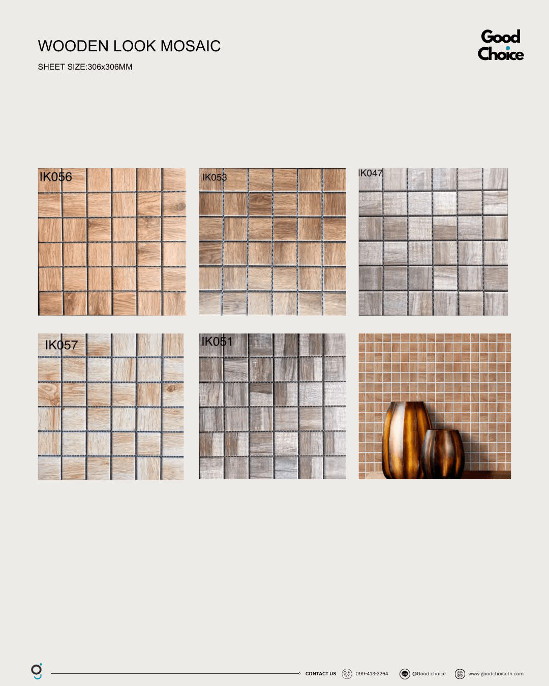 Wooden look mosaic